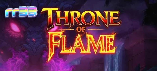 Pemandangan mistis pegunungan naga dalam permainan slot Thrown of Flame